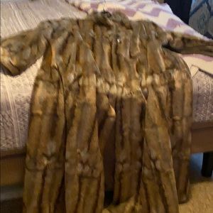 Fur imitation brown long coat